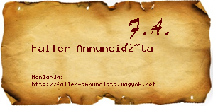 Faller Annunciáta névjegykártya